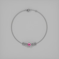 0.73 Ct.Tw. Gemstone Bracelet, 18K White Gold 3