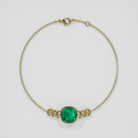 <span>3.37</span> <span class="tooltip-light">Ct.Tw.<span class="tooltiptext">Total Carat Weight</span></span> Emerald Bracelet, 18K Yellow Gold 3