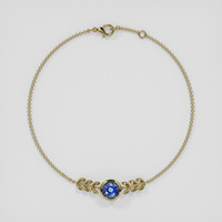 <span>1.06</span>&nbsp;<span class="tooltip-light">Ct.Tw.<span class="tooltiptext">Total Carat Weight</span></span> Blue Sapphire Bracelet, 18K Yellow Gold 3