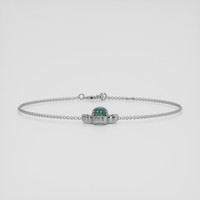 <span>1.83</span> <span class="tooltip-light">Ct.Tw.<span class="tooltiptext">Total Carat Weight</span></span> Greenish Blue Sapphire Bracelet, 14K White Gold 2