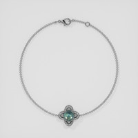 <span>1.83</span> <span class="tooltip-light">Ct.Tw.<span class="tooltiptext">Total Carat Weight</span></span> Greenish Blue Sapphire Bracelet, 14K White Gold 3