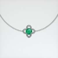 <span>0.70</span>&nbsp;<span class="tooltip-light">Ct.Tw.<span class="tooltiptext">Total Carat Weight</span></span> Emerald Bracelet, 18K White Gold 1