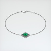 <span>0.70</span>&nbsp;<span class="tooltip-light">Ct.Tw.<span class="tooltiptext">Total Carat Weight</span></span> Emerald Bracelet, 18K White Gold 2