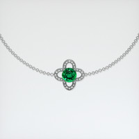 <span>0.66</span>&nbsp;<span class="tooltip-light">Ct.Tw.<span class="tooltiptext">Total Carat Weight</span></span> Emerald Bracelet, 18K White Gold 1