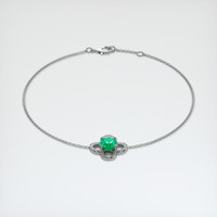 <span>0.85</span>&nbsp;<span class="tooltip-light">Ct.Tw.<span class="tooltiptext">Total Carat Weight</span></span> Emerald Bracelet, 18K White Gold 2