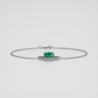<span>3.37</span> <span class="tooltip-light">Ct.Tw.<span class="tooltiptext">Total Carat Weight</span></span> Emerald Bracelet, 18K White Gold 2