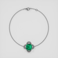 <span>3.37</span>&nbsp;<span class="tooltip-light">Ct.Tw.<span class="tooltiptext">Total Carat Weight</span></span> Emerald Bracelet, 18K White Gold 3