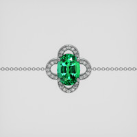 <span>3.00</span>&nbsp;<span class="tooltip-light">Ct.Tw.<span class="tooltiptext">Total Carat Weight</span></span> Emerald Bracelet, 18K White Gold 1