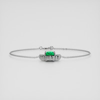 <span>3.00</span>&nbsp;<span class="tooltip-light">Ct.Tw.<span class="tooltiptext">Total Carat Weight</span></span> Emerald Bracelet, 18K White Gold 2