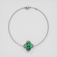 <span>3.00</span>&nbsp;<span class="tooltip-light">Ct.Tw.<span class="tooltiptext">Total Carat Weight</span></span> Emerald Bracelet, 18K White Gold 3