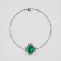 <span>4.36</span> <span class="tooltip-light">Ct.Tw.<span class="tooltiptext">Total Carat Weight</span></span> Emerald Bracelet, 18K White Gold 3