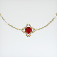 <span>0.99</span>&nbsp;<span class="tooltip-light">Ct.Tw.<span class="tooltiptext">Total Carat Weight</span></span> Ruby Bracelet, 14K Yellow Gold 1