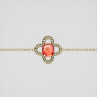 <span>1.11</span> <span class="tooltip-light">Ct.Tw.<span class="tooltiptext">Total Carat Weight</span></span> Padparadscha Sapphire Bracelet, 14K Yellow Gold 1