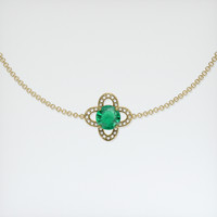 0.70 Ct.Tw. Emerald Bracelet, 18K Yellow Gold 1