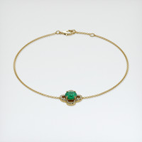 0.70 Ct.Tw. Emerald Bracelet, 18K Yellow Gold 2
