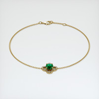 <span>0.66</span>&nbsp;<span class="tooltip-light">Ct.Tw.<span class="tooltiptext">Total Carat Weight</span></span> Emerald Bracelet, 18K Yellow Gold 2