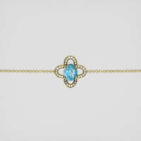 <span>1.14</span> <span class="tooltip-light">Ct.Tw.<span class="tooltiptext">Total Carat Weight</span></span> Greenish Blue Grandidierite Bracelet, 18K Yellow Gold 1