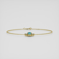 <span>1.14</span> <span class="tooltip-light">Ct.Tw.<span class="tooltiptext">Total Carat Weight</span></span> Greenish Blue Grandidierite Bracelet, 18K Yellow Gold 2