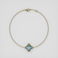 <span>1.14</span> <span class="tooltip-light">Ct.Tw.<span class="tooltiptext">Total Carat Weight</span></span> Greenish Blue Grandidierite Bracelet, 18K Yellow Gold 3