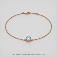 0.98 Ct.Tw. Gemstone Bracelet, 14K Rose Gold 2
