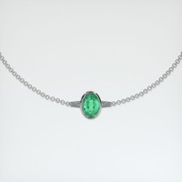 0.72 Ct.Tw. Emerald Bracelet, 18K White Gold 1