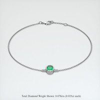 0.72 Ct.Tw. Emerald Bracelet, 18K White Gold 2