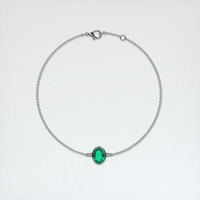 <span>0.95</span>&nbsp;<span class="tooltip-light">Ct.Tw.<span class="tooltiptext">Total Carat Weight</span></span> Emerald Bracelet, 18K White Gold 3