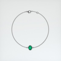 0.97 Ct.Tw. Emerald Bracelet, 18K White Gold 3