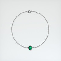 0.86 Ct.Tw. Emerald Bracelet, 18K White Gold 3