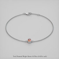 0.90 Ct.Tw. Gemstone Bracelet, 18K White Gold 2
