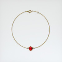 <span>1.06</span>&nbsp;<span class="tooltip-light">Ct.Tw.<span class="tooltiptext">Total Carat Weight</span></span> Ruby Bracelet, 14K Yellow Gold 3