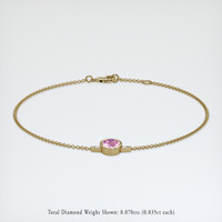 1.03 Ct.Tw. Pink Sapphire Bracelet, 14K Yellow Gold 2