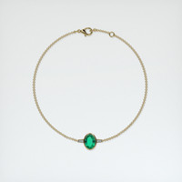 <span>0.95</span>&nbsp;<span class="tooltip-light">Ct.Tw.<span class="tooltiptext">Total Carat Weight</span></span> Emerald Bracelet, 18K Yellow Gold 3