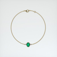 <span>0.97</span>&nbsp;<span class="tooltip-light">Ct.Tw.<span class="tooltiptext">Total Carat Weight</span></span> Emerald Bracelet, 18K Yellow Gold 3