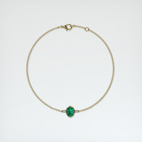 0.86 Ct.Tw. Emerald Bracelet, 18K Yellow Gold 3