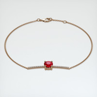 1.20 Ct.Tw. Ruby Bracelet, 14K Rose Gold 2