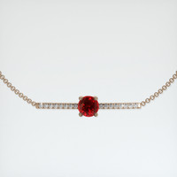 0.89 Ct.Tw. Ruby Bracelet, 14K Rose Gold 1