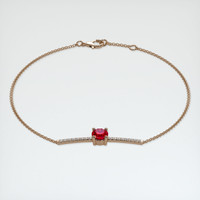 0.89 Ct.Tw. Ruby Bracelet, 14K Rose Gold 2