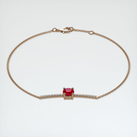 <span>0.89</span>&nbsp;<span class="tooltip-light">Ct.Tw.<span class="tooltiptext">Total Carat Weight</span></span> Ruby Bracelet, 14K Rose Gold 2