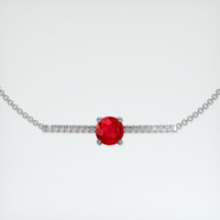 <span>1.20</span>&nbsp;<span class="tooltip-light">Ct.Tw.<span class="tooltiptext">Total Carat Weight</span></span> Ruby Bracelet, 14K White Gold 1