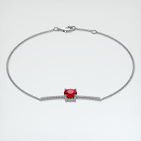 <span>1.20</span>&nbsp;<span class="tooltip-light">Ct.Tw.<span class="tooltiptext">Total Carat Weight</span></span> Ruby Bracelet, 14K White Gold 2