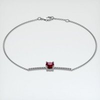 <span>1.02</span>&nbsp;<span class="tooltip-light">Ct.Tw.<span class="tooltiptext">Total Carat Weight</span></span> Ruby Bracelet, 14K White Gold 2