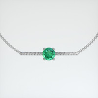 <span>0.73</span>&nbsp;<span class="tooltip-light">Ct.Tw.<span class="tooltiptext">Total Carat Weight</span></span> Emerald Bracelet, 18K White Gold 1