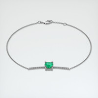 <span>0.73</span>&nbsp;<span class="tooltip-light">Ct.Tw.<span class="tooltiptext">Total Carat Weight</span></span> Emerald Bracelet, 18K White Gold 2