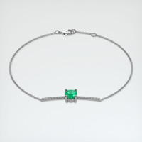 0.73 Ct.Tw. Emerald Bracelet, 18K White Gold 2
