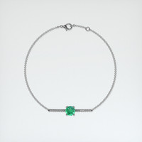 0.73 Ct.Tw. Emerald Bracelet, 18K White Gold 3