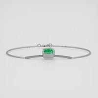 <span>3.37</span>&nbsp;<span class="tooltip-light">Ct.Tw.<span class="tooltiptext">Total Carat Weight</span></span> Emerald Bracelet, 18K White Gold 2