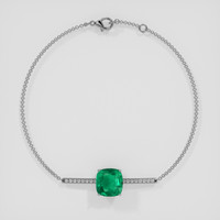 <span>3.37</span>&nbsp;<span class="tooltip-light">Ct.Tw.<span class="tooltiptext">Total Carat Weight</span></span> Emerald Bracelet, 18K White Gold 3