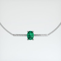 <span>0.86</span>&nbsp;<span class="tooltip-light">Ct.Tw.<span class="tooltiptext">Total Carat Weight</span></span> Emerald Bracelet, 18K White Gold 1