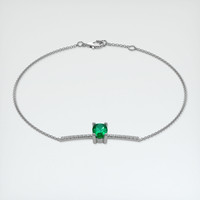 0.86 Ct.Tw. Emerald Bracelet, 18K White Gold 2